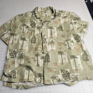 Joe Marlin Green Button-Up Hawaiian Shirt